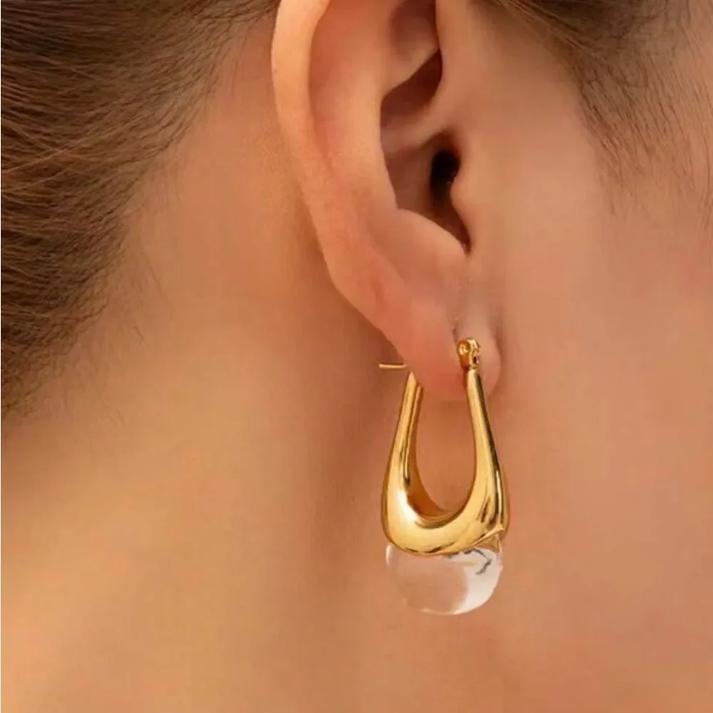 Crystal hoop earrings N1044